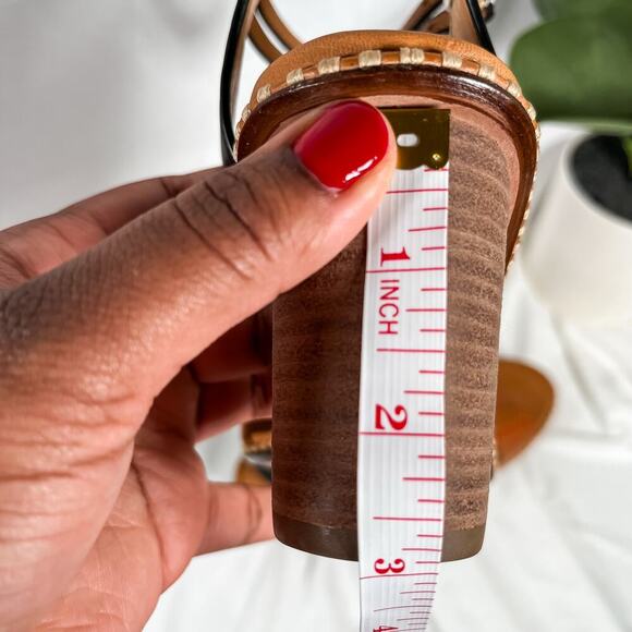 COACH Indie Boho Paige Snakeskin Colorblock Chunky Heel Salndal US 6.5 / EU 37 - Picture 8 of 8